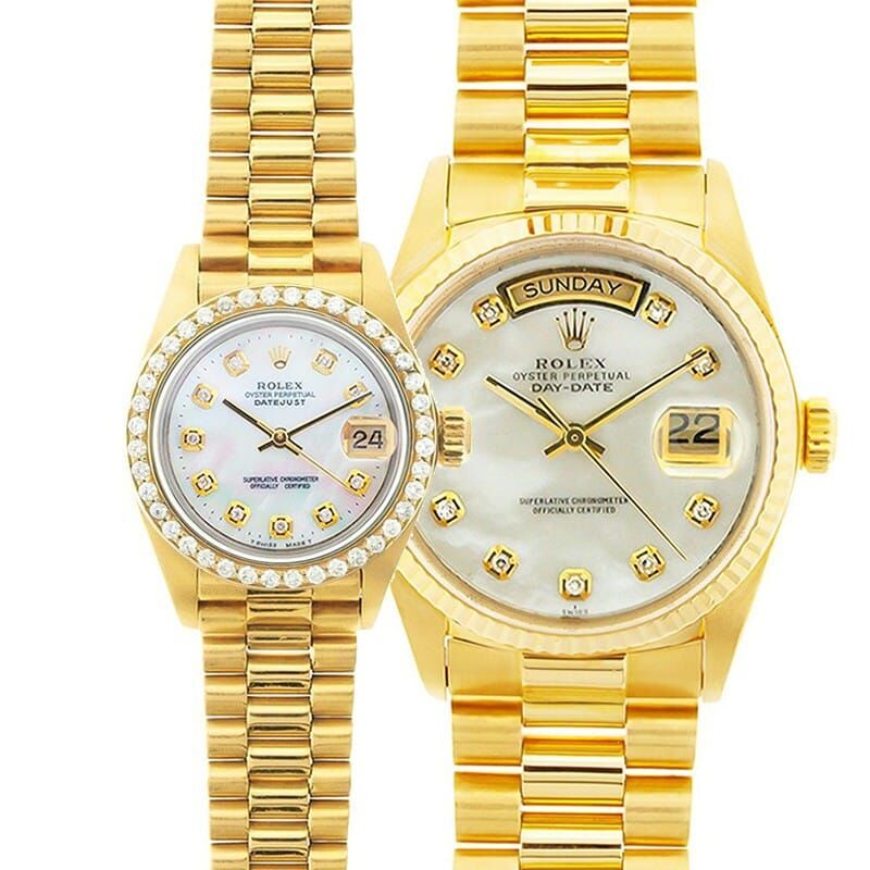 Rolex President Watches His & Hers 18K Mother Of Pearl